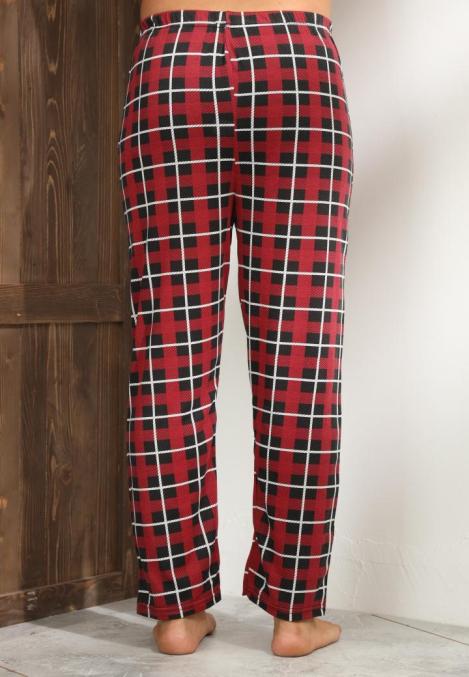 Pantaloni de Pijama ,Big Size ,Barbati,Culoare Rosu cu Alb,Engros